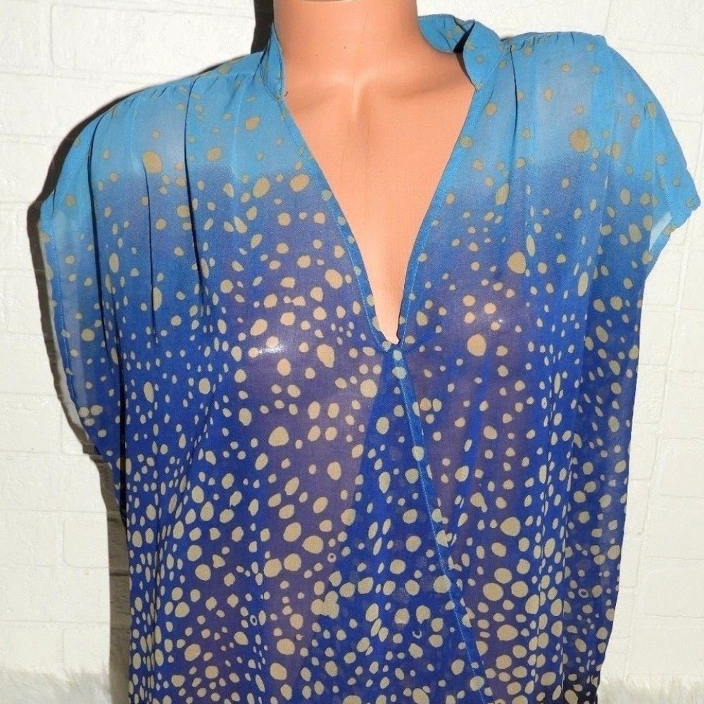 Cabi Large Blouse Shirt Blue